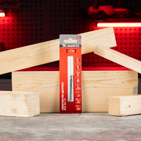 Сверло по дереву, 3 x 61 мм, 2 шт, цилиндрический хвостовик Matrix