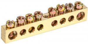 IEK шина PEN "земля-ноль" 8х12мм 8/1 (8групп/креп по цент)