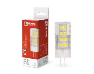 ASD/InHome лампа св/д VC JCD G4 220V  8W(760lm) 4000K 4K 47x16 (без пульсации) 6205