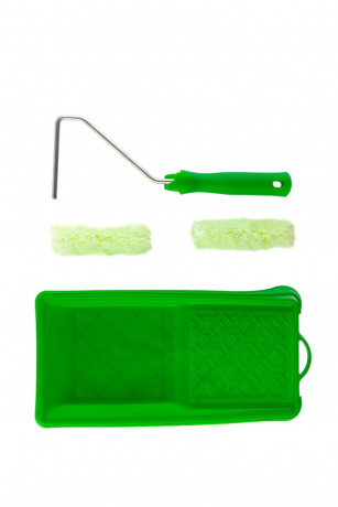 Малярный набор для работ по дереву: кювета 150 мм х 290 мм и мини-валик 110 мм Сибртех