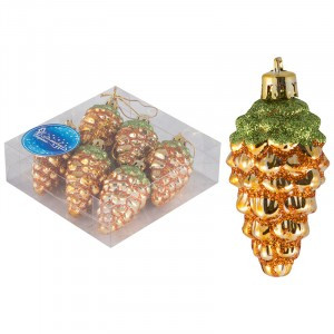 Набор елочных украшений "Шишки" (6шт) цвет золотой Волшебная страна