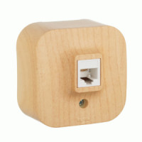 IEK QUTEO роз. телеф. ОУ 1 мест. дерево (RJ11) 782274