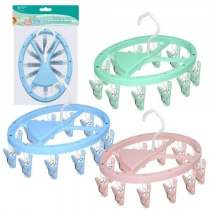 Вешалка овал. с 12 прищепками, 17*25см (кратность 6шт!!!), пластик FL75-36 Мультидом