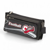 Пенал ЮНЛАНДИЯ для мальчиков, 3 отделения, мягкий, &quot;Футбол&quot;, черный, 20х7х9 см, 228978