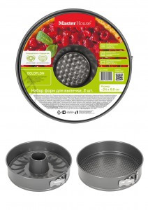 Форма д/выпечки сталь круг разъемнная набор 2шт d=24см, h=6,6см Лианетта 75151 Master House