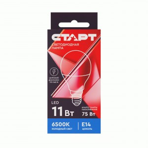 СТАРТ лампа св/д Шар G45 E14 11W(880lm) 6500K 6K 80x45 матов пласт/алюм IC-драйвер 1316