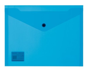 Папка-конверт на кнопке А5, 19х24, 180мкм, синий 10шт/уп 727932
