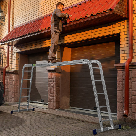 Лестница шарнирная алюминиевая, 4 х 5 ступеней, Сибртех