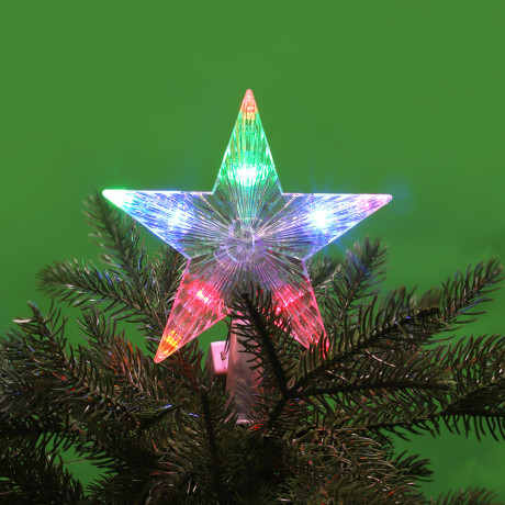 СНОУ БУМ Гирлянда эл. макушка на ёлку 15см, 10 LED, мульти, пост.свечение, ПВХ прозрач., 220В