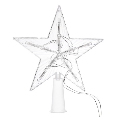 СНОУ БУМ Гирлянда эл. макушка на ёлку 15см, 10 LED, мульти, пост.свечение, ПВХ прозрач., 220В