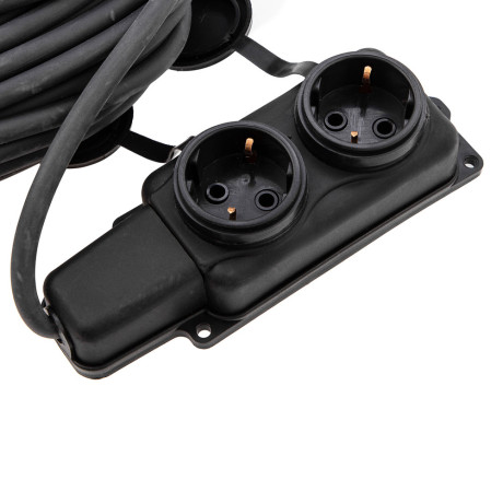 Удлинитель силовой 20 м, 16А, тип УХз16, КГ 3 x 1.5 мм, 2 розетки, Сибртех