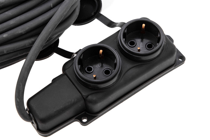 Удлинитель силовой 20 м, 16А, тип УХз16, КГ 3 x 1.5 мм, 2 розетки, Сибртех