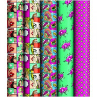 Упаковочная бумага глянц. 70*100см, ArtSpace &quot;Pop art&quot;, 90г/м2, ассорти 5 дизайнов Арт.324399