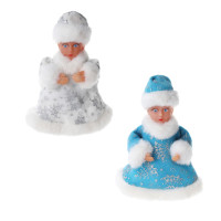 Снегурочка музыкальная тм СНОУ БУМ, 19 см, пластик, полиэстер, 2хАА, 2 дизайна