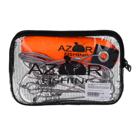 AZOR FISHING Кукан 3,5м., 5 карабинов, поплавок, трос металл, ПВХ сумка