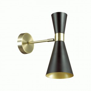 LUMION 3662/1W LN18 068 антич. бронза/мат. черн. бра E14 60W QUINN 260x120