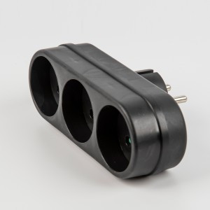 Uniel Разветвитель (тройник) 3роз. 16А, черный S-ES3-16O BLACK