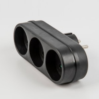 Uniel Разветвитель (тройник) 3роз. 16А, черный S-ES3-16O BLACK