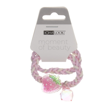 ЮНИLOOK Резинки для волос 2шт, d5,5см, полиэстер, акрил, 6 дизайнов, ACS25-18