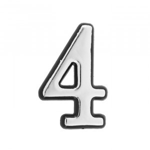 Цифра дверная АЛЛЮР Большая пластик "4" хром (1000,50)
