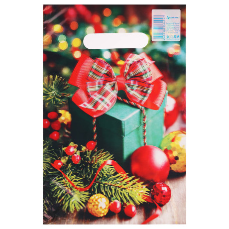 Пакет с вырубной не усиленной ручкой  20*30 «Новый год» 5 дизайнов в асс.