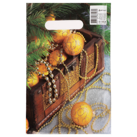 Пакет с вырубной не усиленной ручкой  20*30 «Новый год» 5 дизайнов в асс.