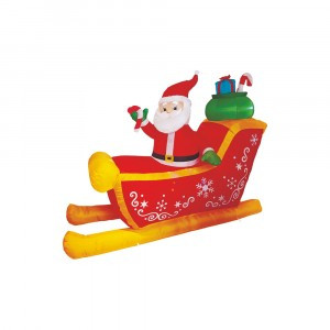 Фигура новогодняя надувная модель 3 B52 "ДЕД МОРОЗ И САНИ", 220x95x165см, IP44,220V