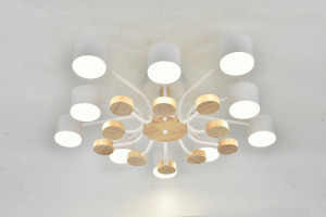 General Люстра 10GX53 50W 690х200 230V белый, мет/дер Альберто без пульта IP20 662224