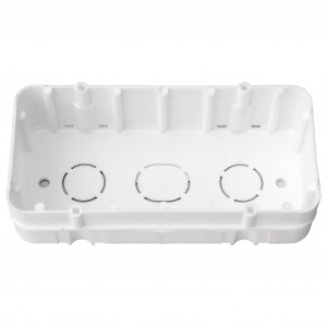 Bylectrica кор. уст. 2-х мест. для твердых стен СУ 130х67х35мм, полипропилен, К-211