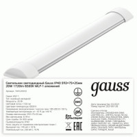 Gauss св-к св/д линейный СПО 20W(1720lm) 6500K 600x75x25мм IP20 6K 144124318