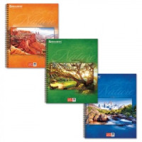 Тетрадь 48л. BRAUBERG ЭКО, гребень, клетка, обложка мелов. карт., &quot;Природа&quot;, 3 вида, 401874