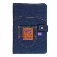 Попугай Кеша Записная книжка А5, 21х14,5см, 96 листов, тв.обложка, джинса, застежка на кнопке