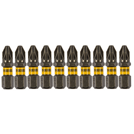 Бита PZ2х25, сталь S2, шестигранный профиль, 10 шт. Е 6,3 Denzel