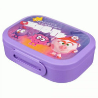Ланч-бокс с декором "СМЕШАРИКИ" 180x130x50мм, 0,98л сиреневый 431335903 Бытпласт