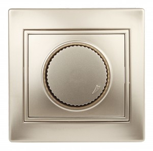 ЭРА Intro Plano диммер повортный, СУ 1 мест. 600Вт, 230В, шампань, 1-401-04, Б0030091