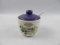 Сахарница Оливки 520мл с ложкой керамика (кратность 8шт!!!) МФК MFK21039