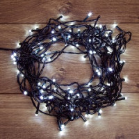 &quot;Гирлянда-нить ул. 100LED белый 10м., 8реж., зел. ПВХ, IP44, 4W 303-103 Neon Night