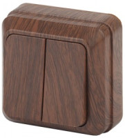 ЭРА Intro Quadro выкл. ОУ, 2 кл, 10A, венге, 250В, IP20, 2-104-10 9198