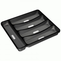 Лоток д/столовых приборов FORMA 32,5*28,5*4,5см, 5 отделений, черный, пластик 108796 Mallony