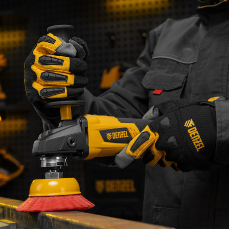 Щетка для УШМ, 100 мм, Чашка, нейлоновая щетина, М14 Denzel