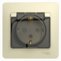 Systeme Electric GLOSSA роз. СУ 1 мест. беж. (пл.осн., земля, штор., крыш, IP44) GSL000248 (10!)