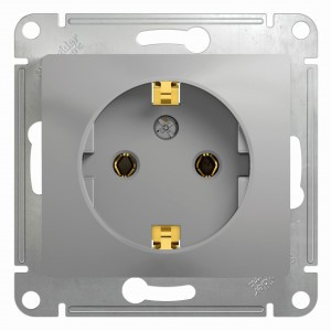 Systeme Electric GLOSSA мех. роз. СУ 1 мест. алюм. (пл.осн., земля) GSL000343 (20!)