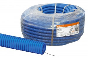TDM Труба гофрированная ПНД d 25 с зондом (75 м) легкая синяя (цена за 1м.) (75!) SQ0413-0023