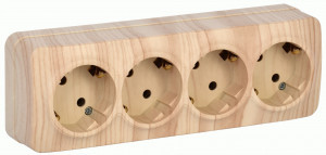 IEK GLORY роз. ОУ 4 мест. 16А (земля) РС24-3-ХС сосна ERH41-K34-16