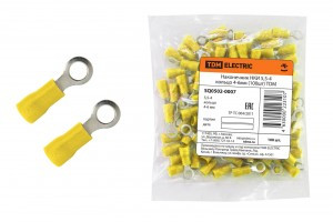 TDM наконечник НКИ нак.5,5-4 кольцо 4-6мм желт. dкол.=4мм Sпров=4-6мм (уп.100шт цена за ГУ) SQ0502-0