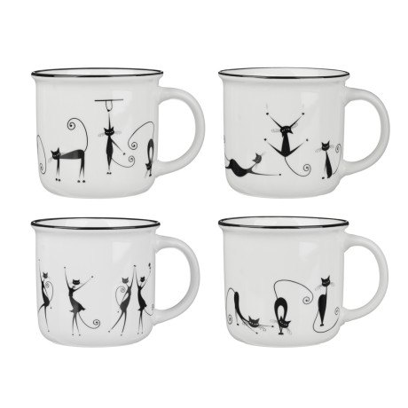Кружка тм MILLIMI Фитнес, 350мл, фарфор, 4 дизайна
