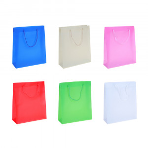 Пакет пластиковый, 27x23x8 см, 6 цветов (белый, бежевый, красный, розовый, салатовый, синий)
