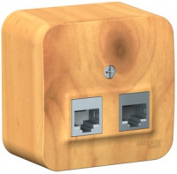 Systeme Electric BLANCA роз. тел./комп. ОУ 1 мест. ясень(пл.осн. RJ11+RJ45 изол пл) BLNIA045115(12!)