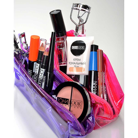 Косметичка прозрачная тм ЮL, ПВХ, 17х9х5,5см, 4-6 цветов