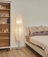 Uniel св-к напольный торшер E27 2х60W мех.выкл., металл/бумага, 1450x210 белый UML-T410 WHITE